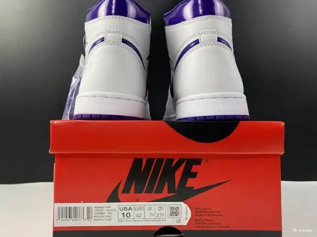Rep TBK AIR HIGH JORDAN COURT 1 PURPLE RETRO CD0461-151 0617